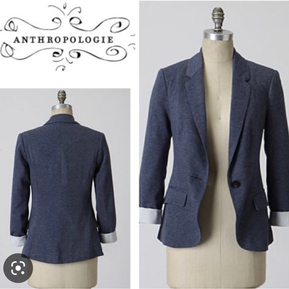 Anthropologie Blue Blazer - Picture 1 of 8